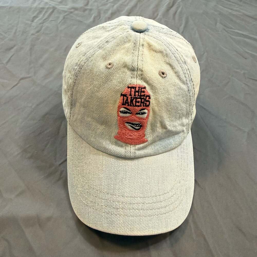 Zhengzheng The Takers Ski Mask Embroidered Distressed Denim Dad Hat